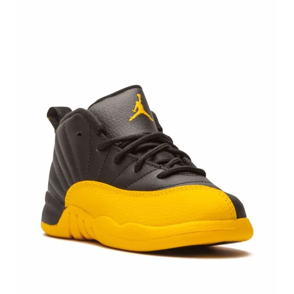 Jordan 12 Black and Yellow Sneakers